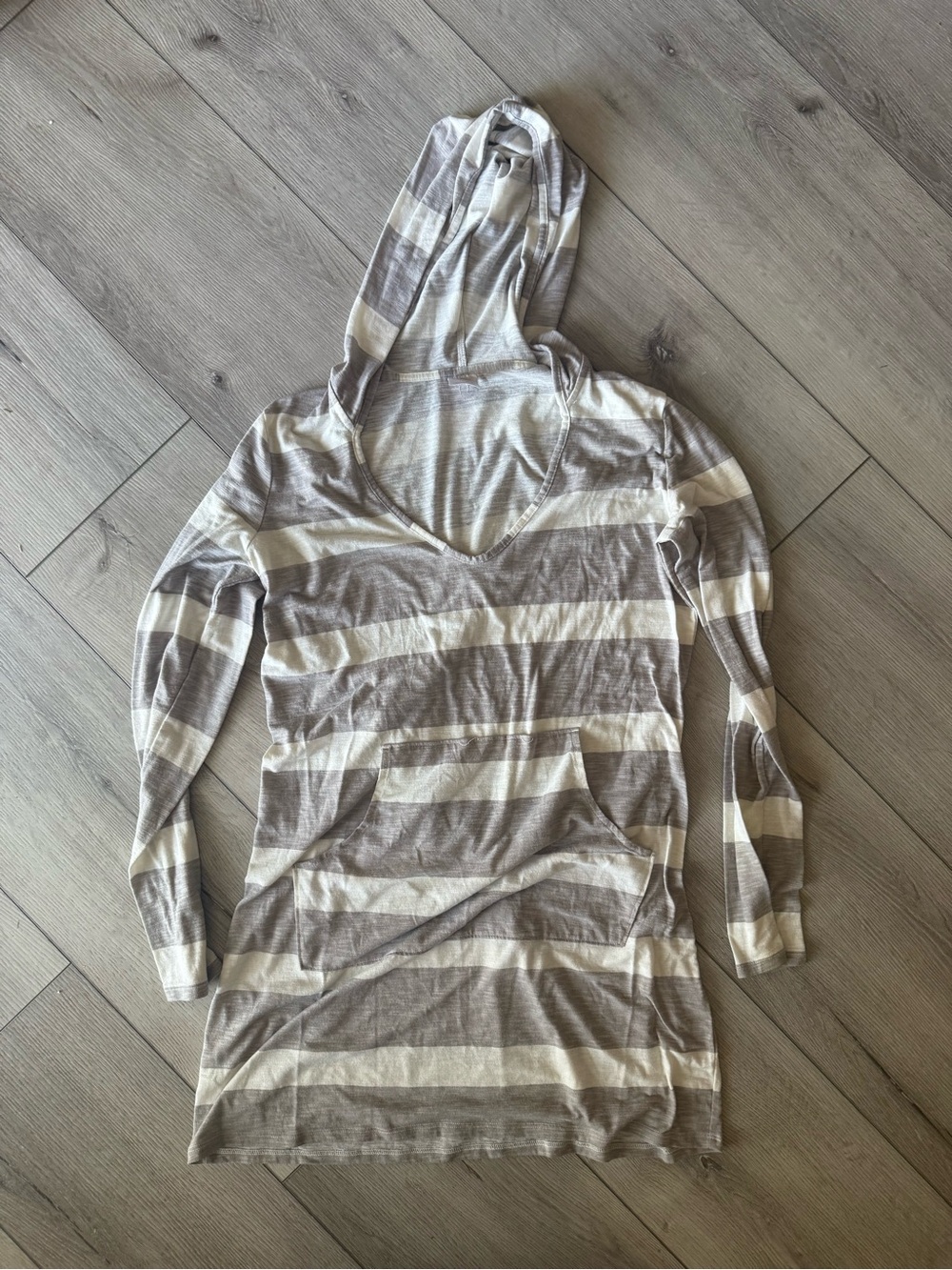 Lightweight Striped Hooded bathing suit cover up